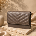 Élvira Premium Quilted Sling Bag – Coffee Brown