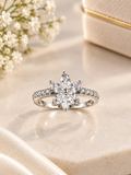 Floral Sparkle Statement Ring