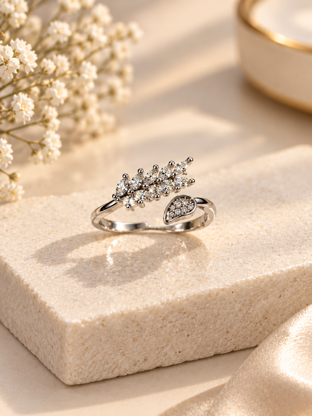 Elegant Botanical Open Ring