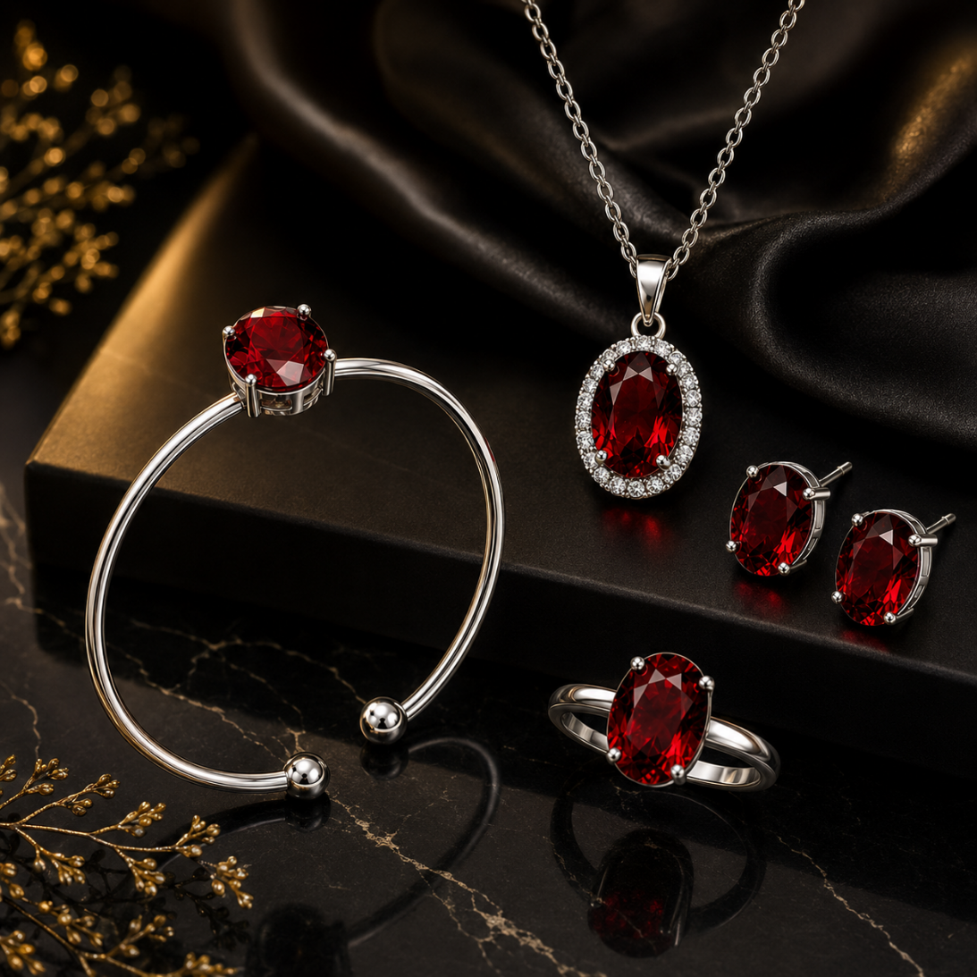 Signature Ruby Elegance Fashion Jewellery Set