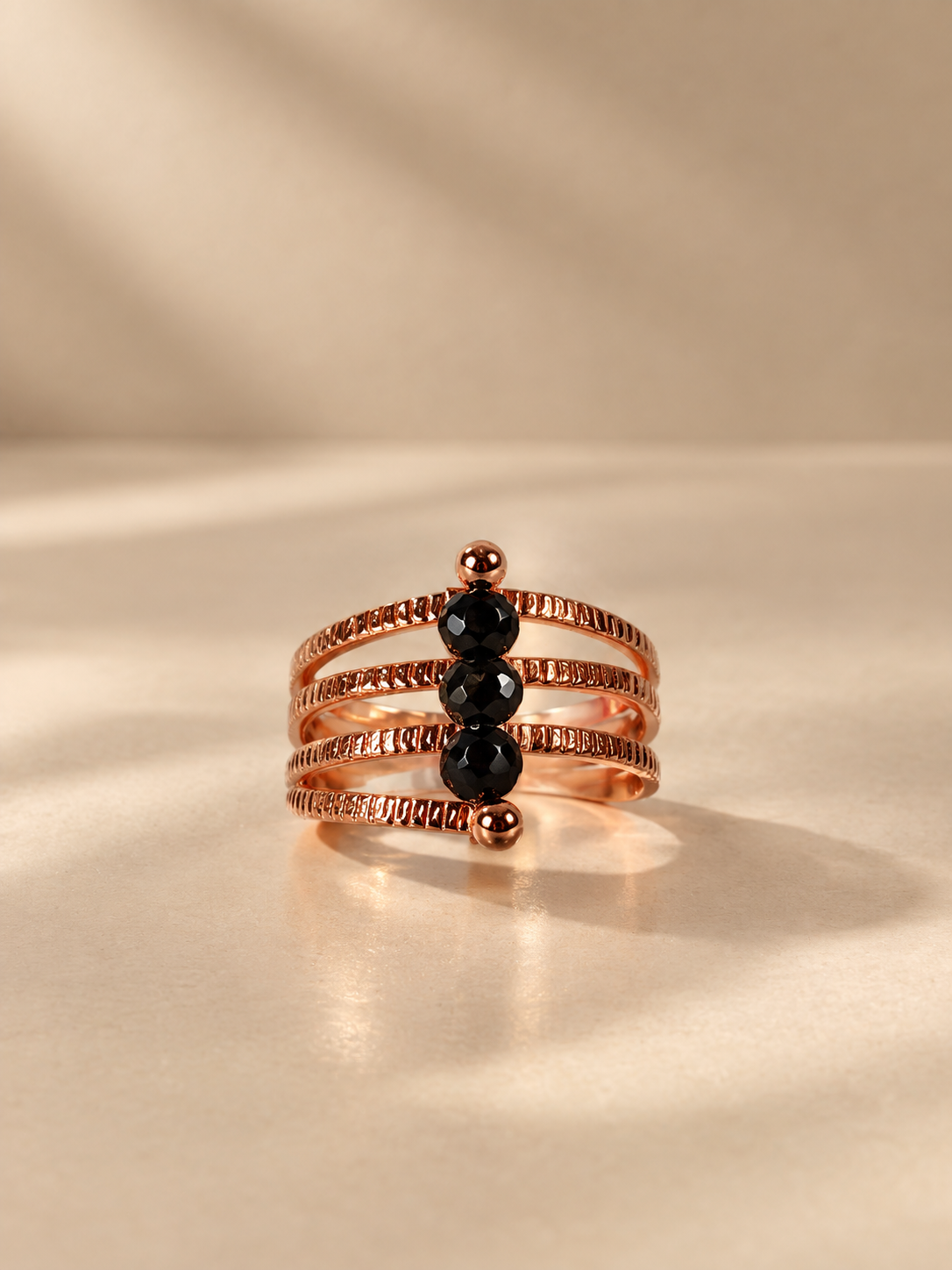 Midnight Rosegold Noir Ring