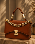 Luciena Premium Chain Handbag – Brown